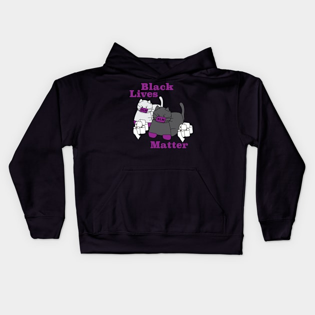 Black Lives Matter Corona Cats Kids Hoodie by kristinbell